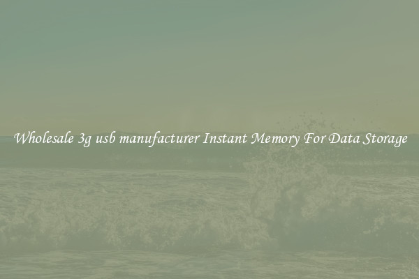 Wholesale 3g usb manufacturer Instant Memory For Data Storage