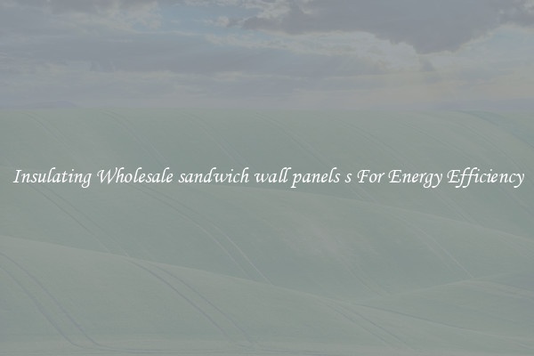 Insulating Wholesale sandwich wall panels s For Energy Efficiency