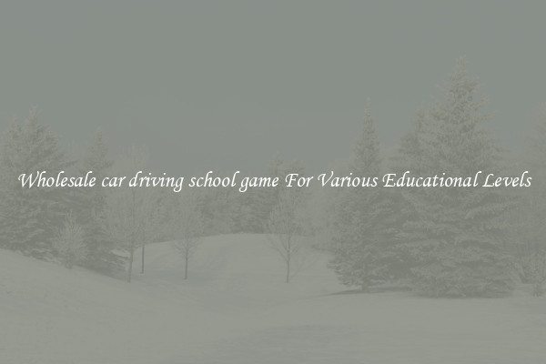 Wholesale car driving school game For Various Educational Levels