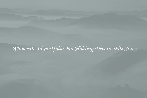 Wholesale 3d portfolio For Holding Diverse File Sizes
