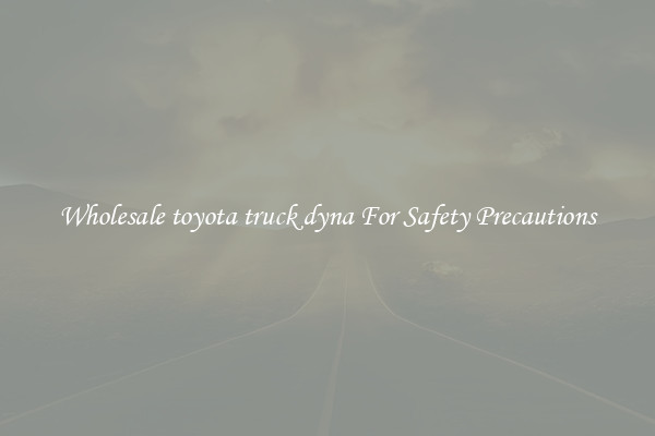 Wholesale toyota truck dyna For Safety Precautions