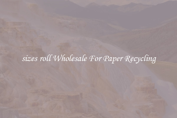 sizes roll Wholesale For Paper Recycling