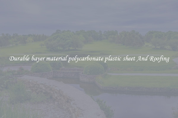 Durable bayer material polycarbonate plastic sheet And Roofing