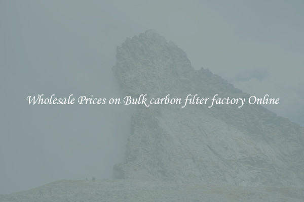 Wholesale Prices on Bulk carbon filter factory Online