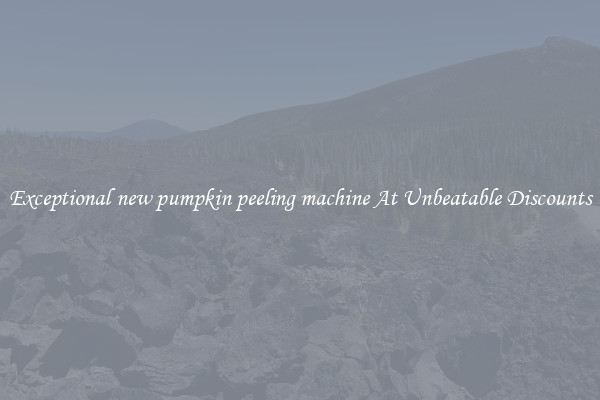 Exceptional new pumpkin peeling machine At Unbeatable Discounts